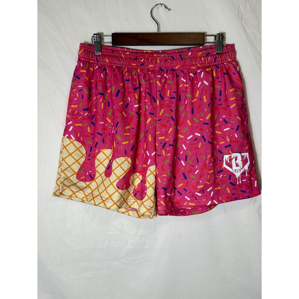 Baseball Lifestyle B101 Ice Cream Sprinkles Shorts Strawberry Pink Men SZ M
